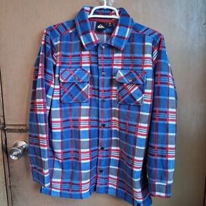 Kids Quicksilver Plaid Fleece Shirt Jacket Size Large(14-16) NWOT
